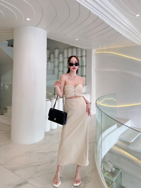 SIRINNN Off- Hollow Out  Tube Dresses